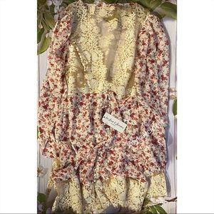 For Love and Lemons Floral & Lace Robe